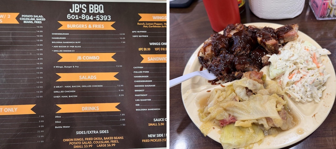 J B's BBQ Menu