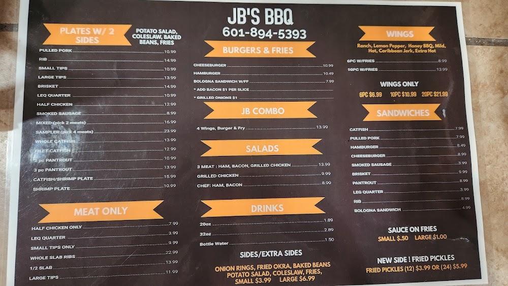 J B's BBQ Menu image 1